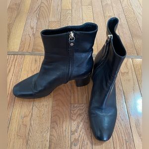 M. Gemi Black Leather Booties - Size 38